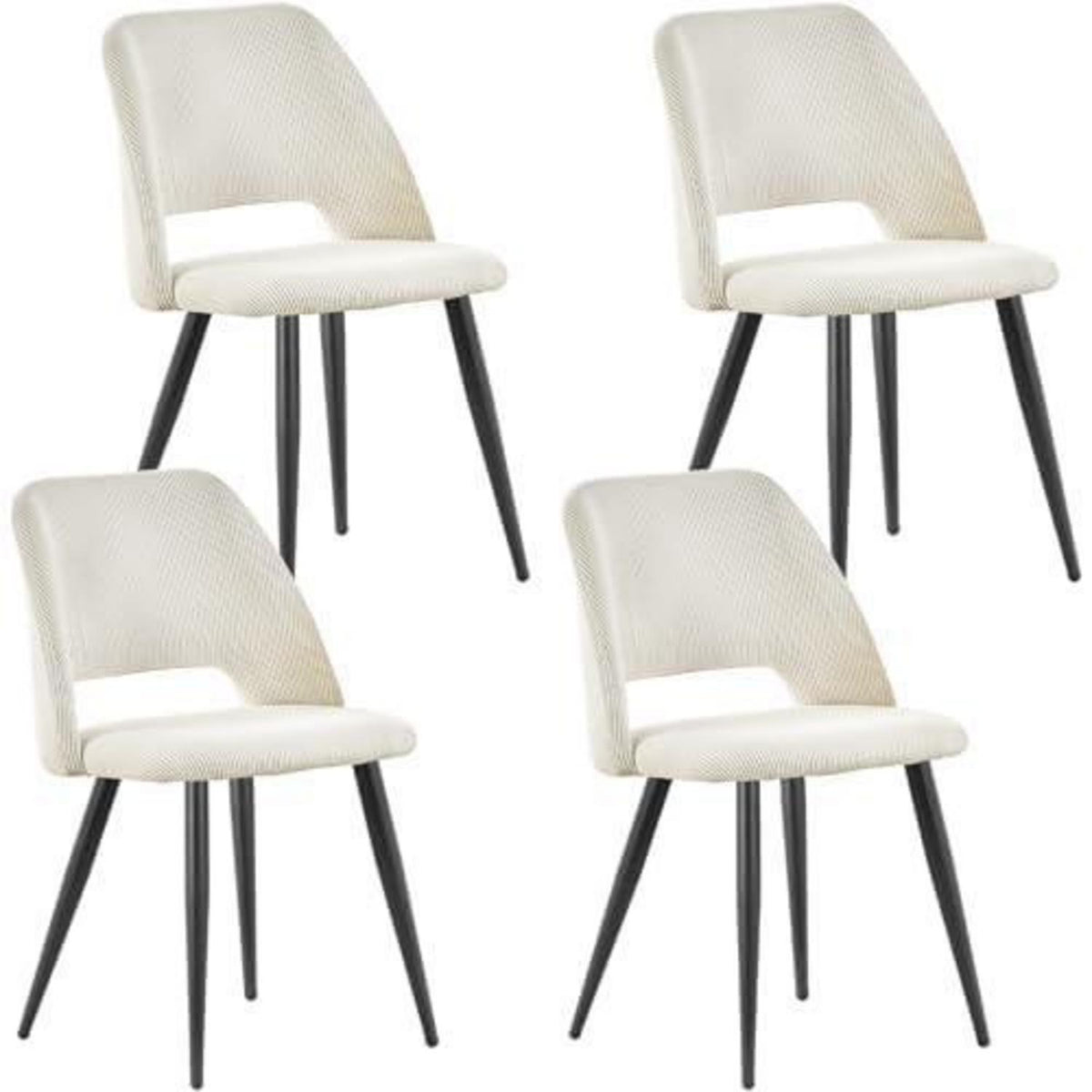 Esszimmerstühle 4er Set Kordsamt Beige
