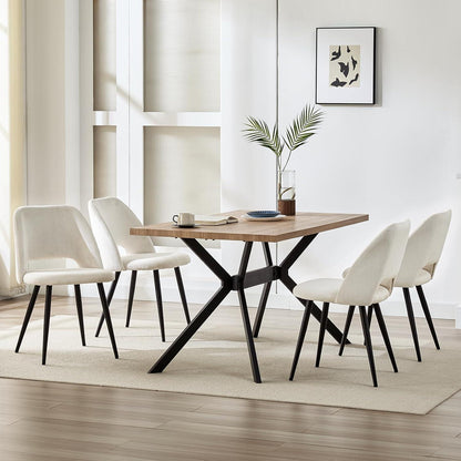 Esszimmerstühle 4er Set Kordsamt Beige