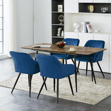 CLIPOP Esszimmerstühle 6er Set Samt Blau Armlehne