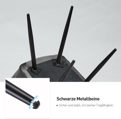 Esszimmerstühle 6er Set Samt Bezug Armlehne Metallbeine Grau