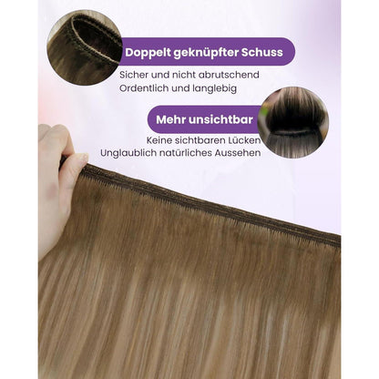 Echthaar Tressen Ombre Blond - Sew-in Weft 60cm