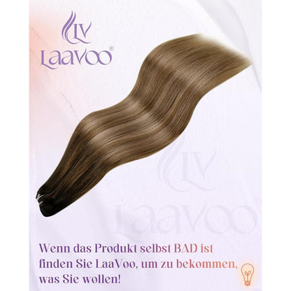 Echthaar Tressen Braun Ombre 60cm - 100g #2/6/18