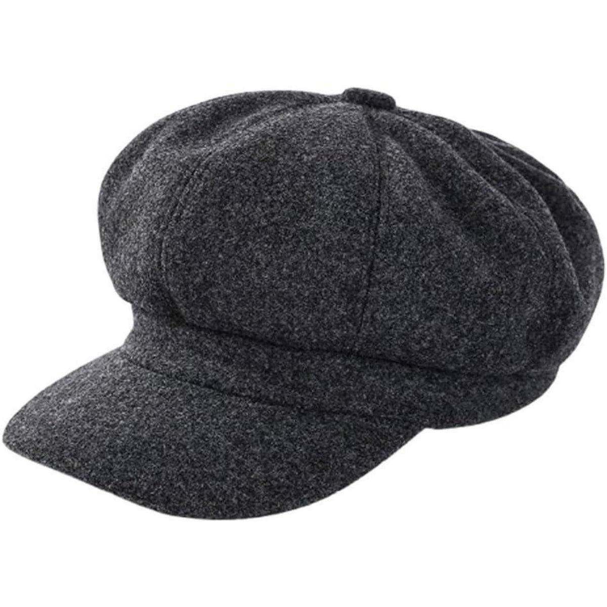 Vintage Damen Baskenmütze Winter Warme Achteck Cap Grau