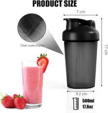 Protein Shaker 500ml Eiweiß Shaker mit Edelstahl Mischkugel