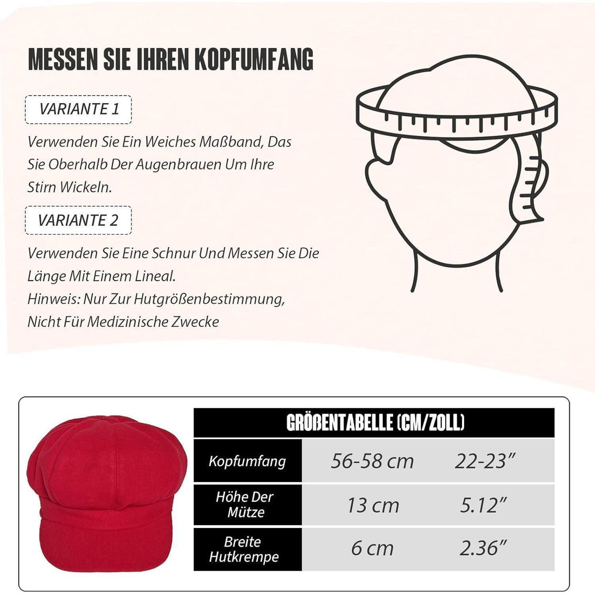 Vintage Damen Baskenmütze Wintermütze Weinrot