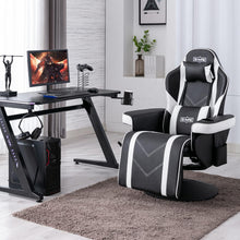 Höhenverstellbarer Gaming Stuhl mit Fußstütze Schwarz