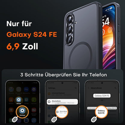 Galaxy S24 FE Hülle Magsafe, Militärschutz, Schwarz