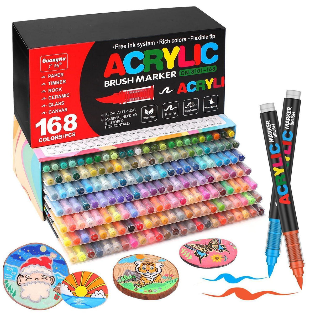 168 Acrylstifte Set – Wasserfest & Brush Tip