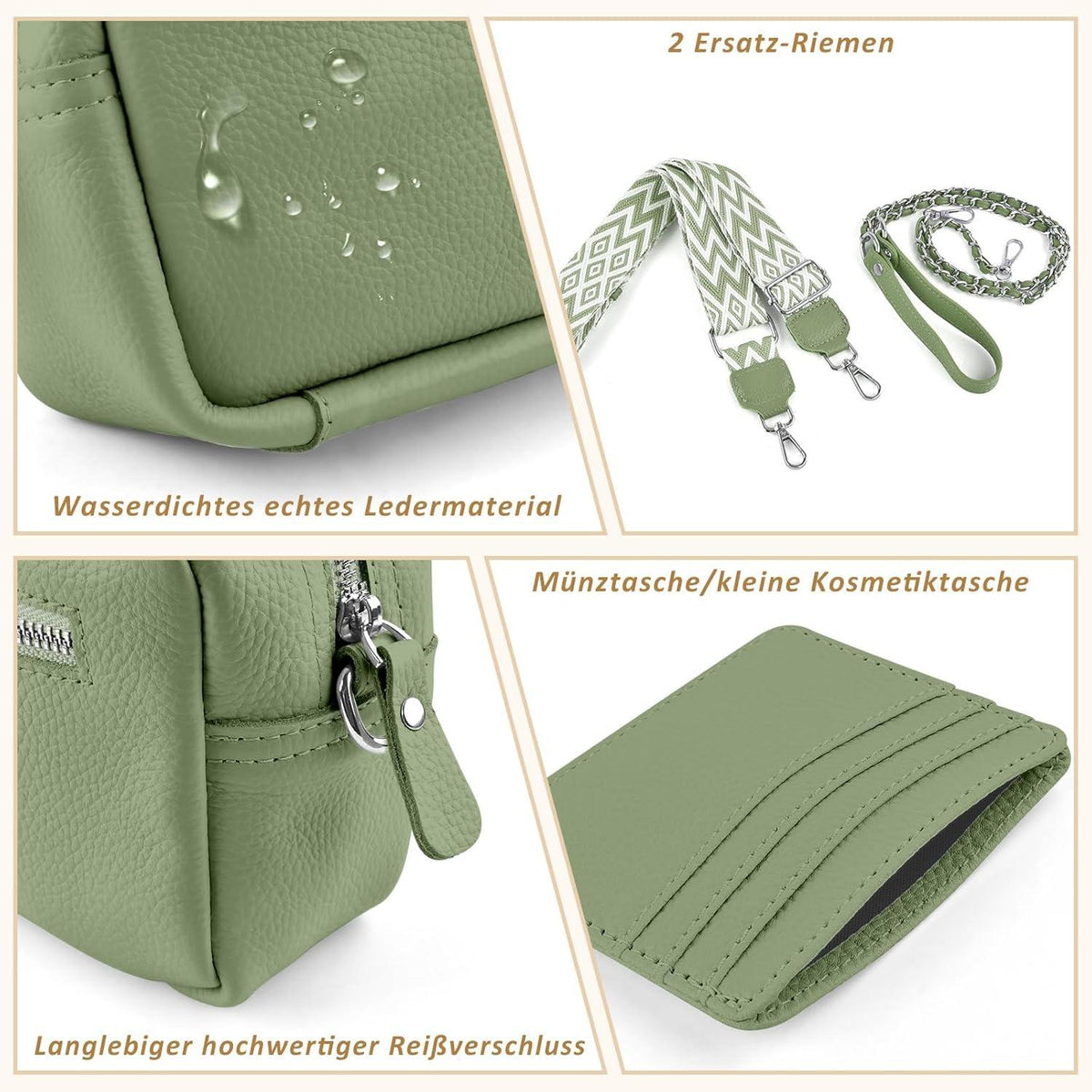 Handy Umhängetasche Echtes Leder Crossbody Bag Kartenhalter