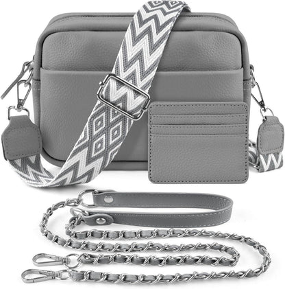 Handy Umhängetasche Echtes Leder Crossbody Bag Schwarz