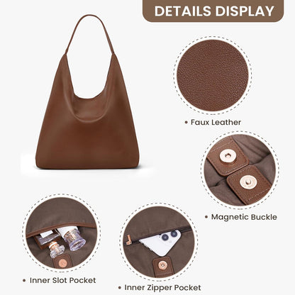 Große Wildleder Tote Bag Damen Handtasche Braun