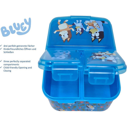 Kinder Brotdose mit 3 Fächern, BPA frei, Bluey Design