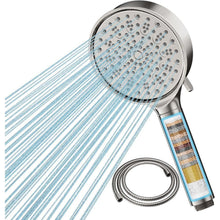 Duschkopf mit Filter, 6 Strahlarten, Hochdruck Handbrause, Wassersparend, Gebürstetes Nickel