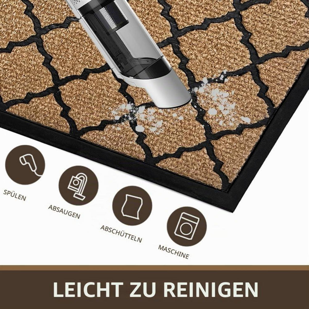 Rutschfeste Fußmatte Braun 80x120 cm – Schmutzfangmatte für Aussen