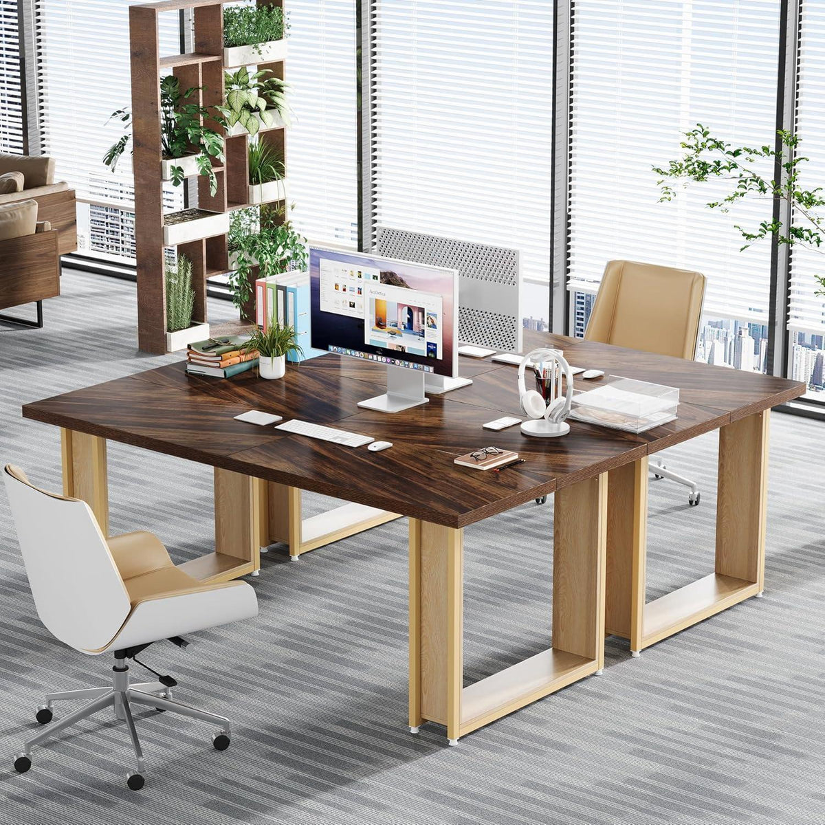 160cm Schreibtisch Holz – Rustikaler Bürotisch für Home Office