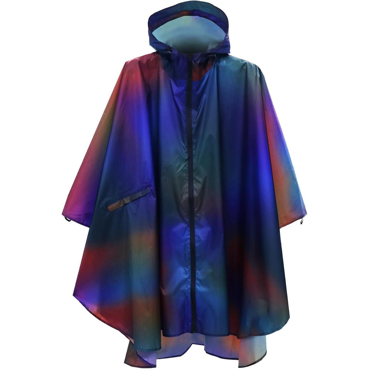 Wasserdichter Fahrrad-Regenponcho mit Kapuze, Blau-Lila-Verlauf