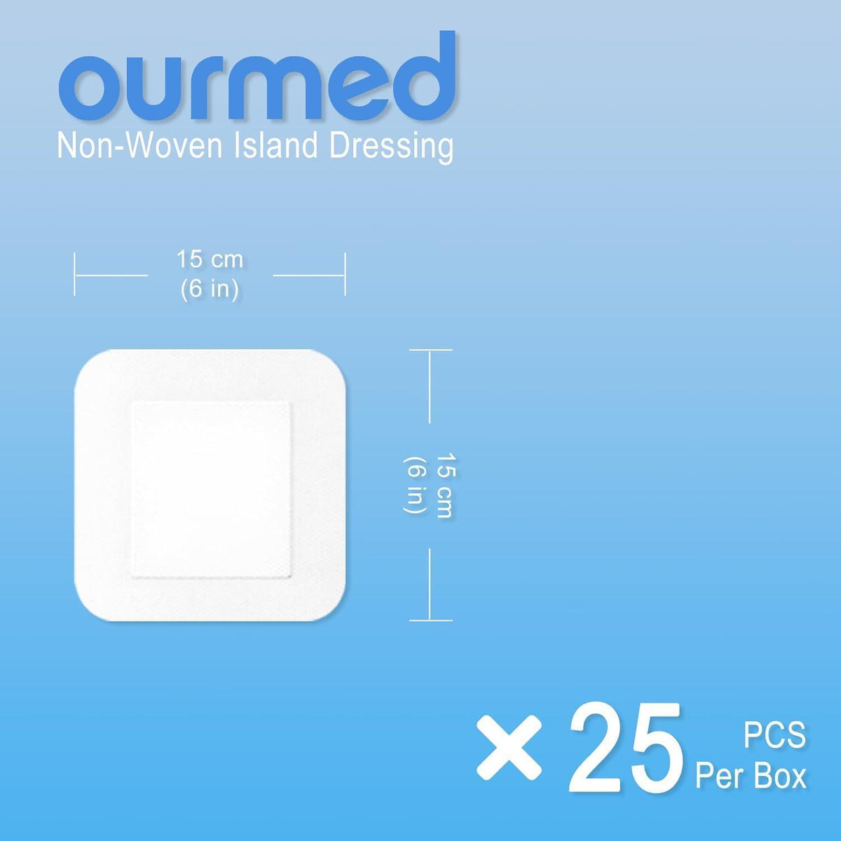 Sterile Wundpflaster 15x15 cm – Packung mit 25 Stück