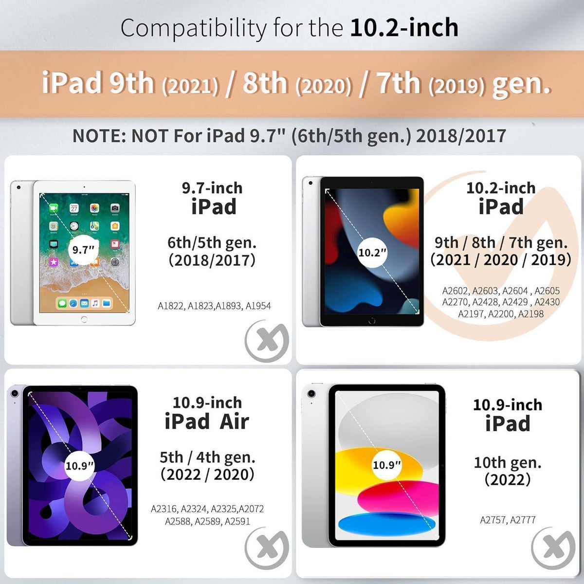 iPad 10.2 Zoll Hülle mit Stifthalter und Standfunktion