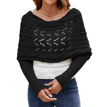 Schal Damen mit Ärmeln, Winter Poncho Schwarz