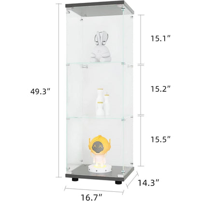 Glasvitrine Schwarz 3 Etagen – Moderne Regalkabine