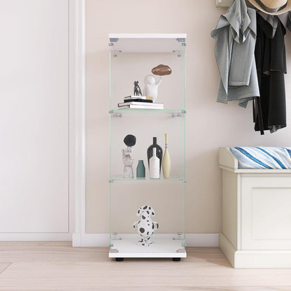 Glasvitrine 3 Etagen Weiß – Moderne Regalkabine für Wohnzimmer