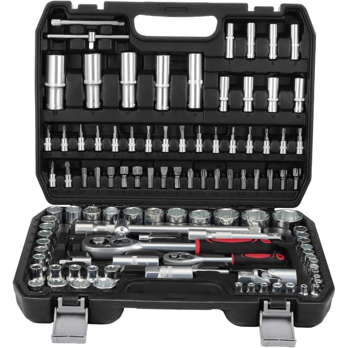 Steckschlüsselsatz 108-teilig mit 1/4" & 1/2" Knarre