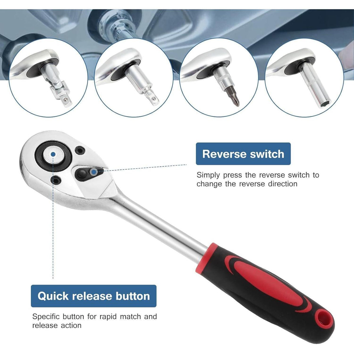 Steckschlüsselsatz 108-teilig mit 1/4" & 1/2" Knarre