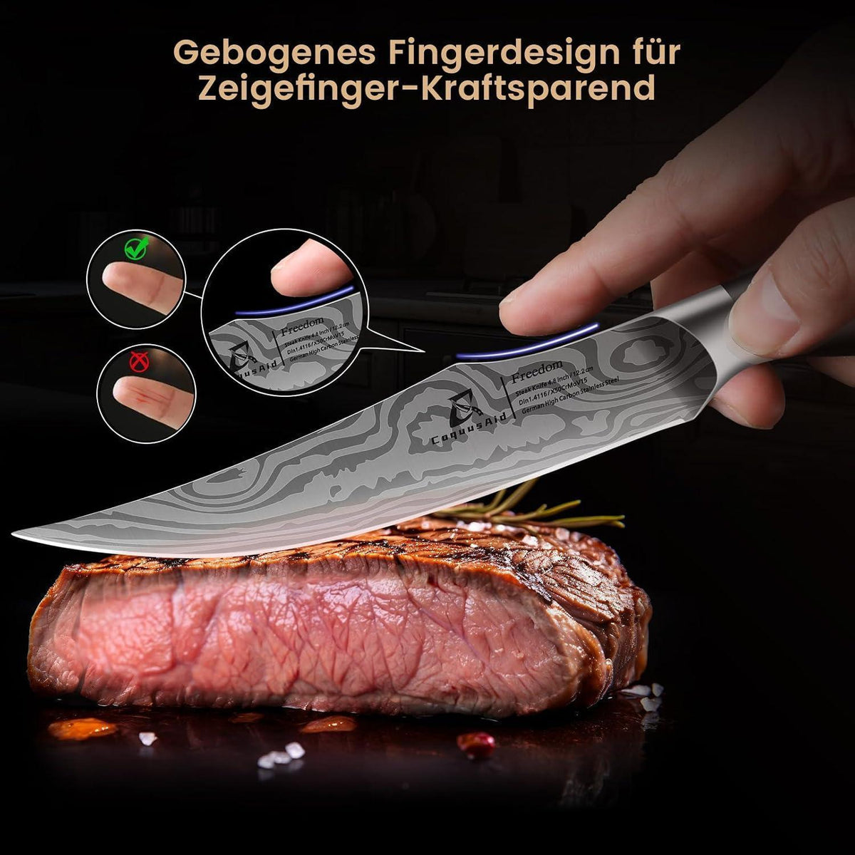 8-teiliges Steakmesser-Set aus Edelstahl mit Ablage