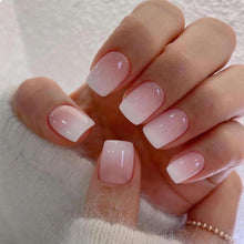 24er Set Press on Nails Ombré Rosa Französische Falschnägel