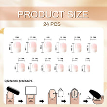 24 Stücke Ombré Pink Press on Nägel Quadratisch Glänzend