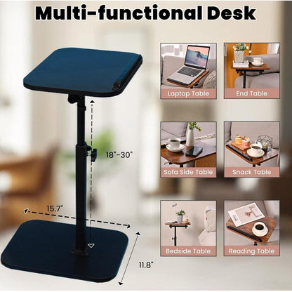 Höhenverstellbarer C-Tisch Beistelltisch für Couch & Bett Schwarz