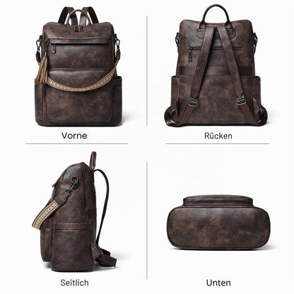 Rucksack Damen Laptopfach 15,6 Zoll Wasserdicht Business in Lederoptik