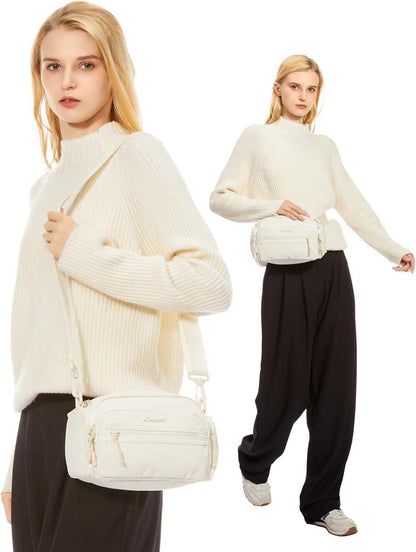 Crossbody Bag Damen Umhängetasche Handtasche Beige mit