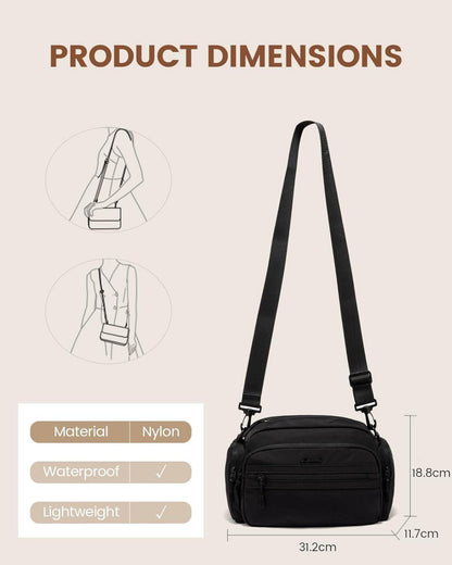 LOVEVOOK Umhängetasche Damen Schwarze Schultertasche Medium Schwarz