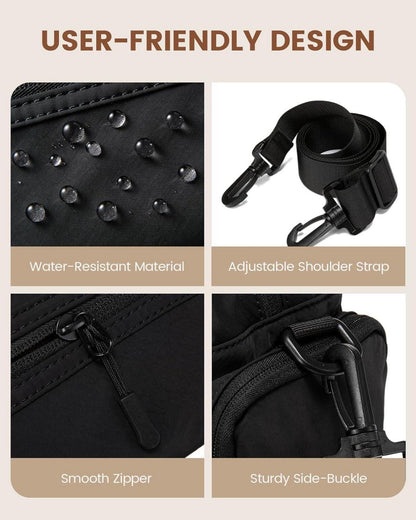 Damen Umhängetasche LOVEVOOK Crossbody Bag Wasserdicht Schwarz