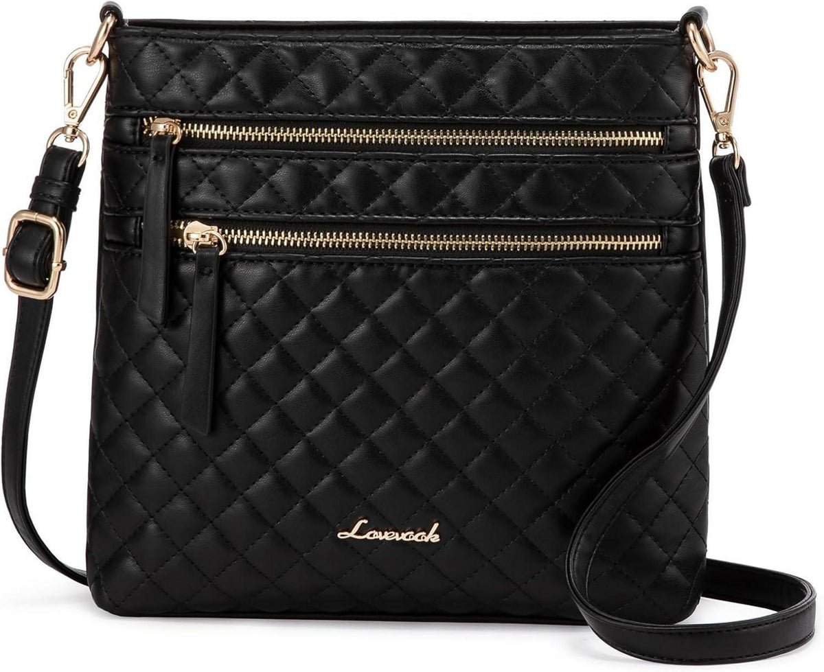 Elegante Damen Umhängetasche Crossbody Bag Schwarz