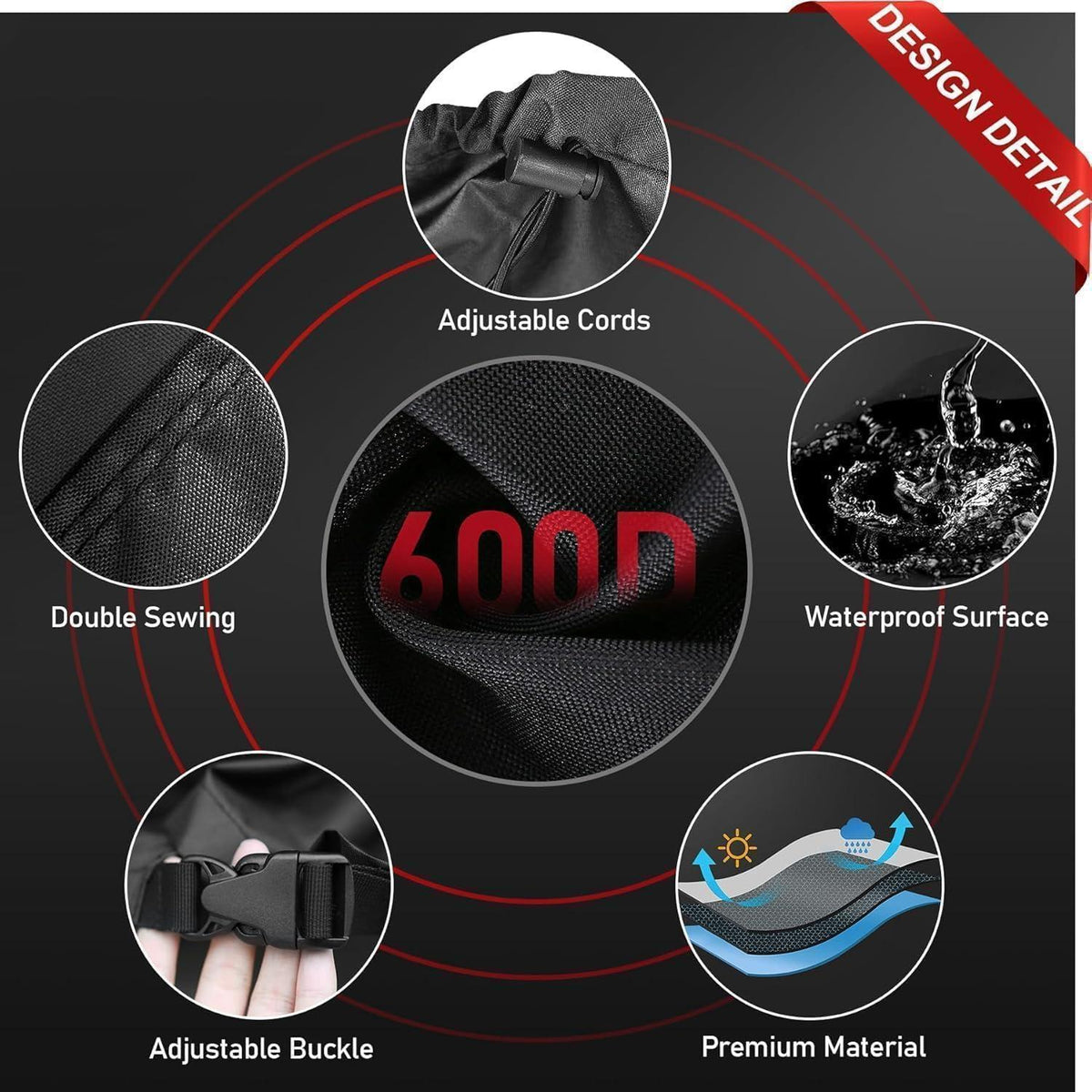 Gartenmöbel Abdeckung 265x265x73cm – Wasserdicht & UV-Beständig