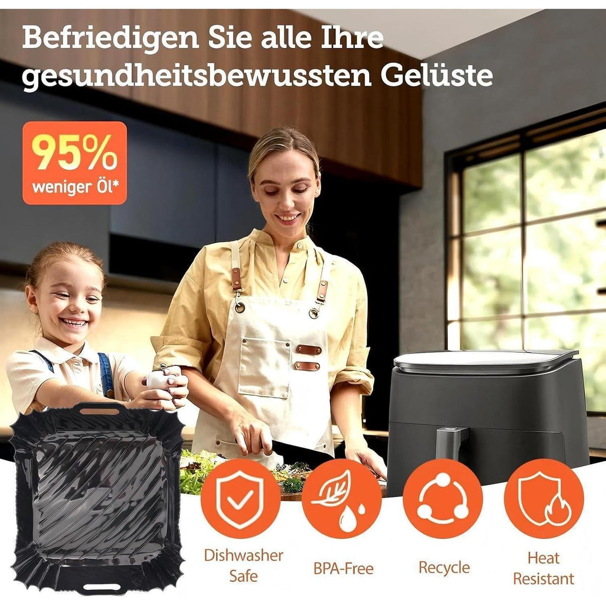 Silikonform für Heißluftfritteuse – Vielseitig & Antihaft