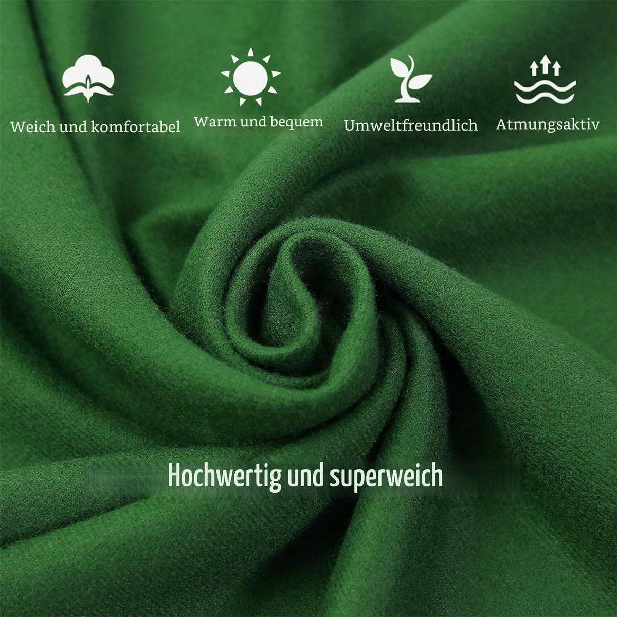 Pashmina Stola Damen Smaragdgrün weich und vielseitig