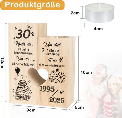 Deko Kerzenständer 30 Geburtstag Frau Geschenkideen 1995-2025