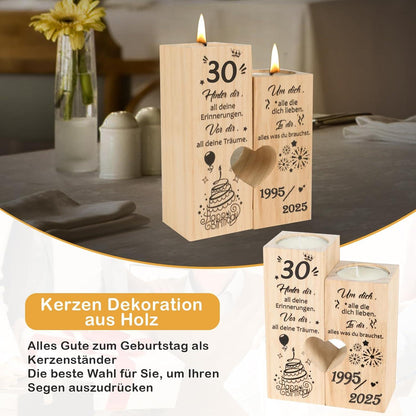 Deko 30 Geburtstag Frau Kerzenständer 1995 bis 2025 Mama Schwester