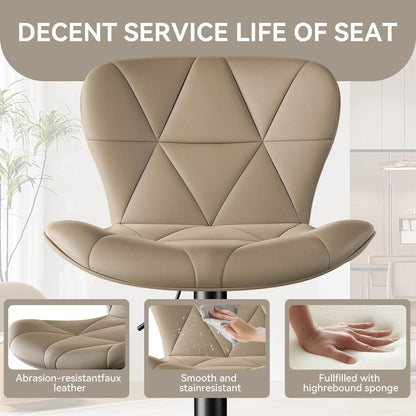 Barhocker 4er Set Khaki, höhenverstellbar mit Rückenlehne