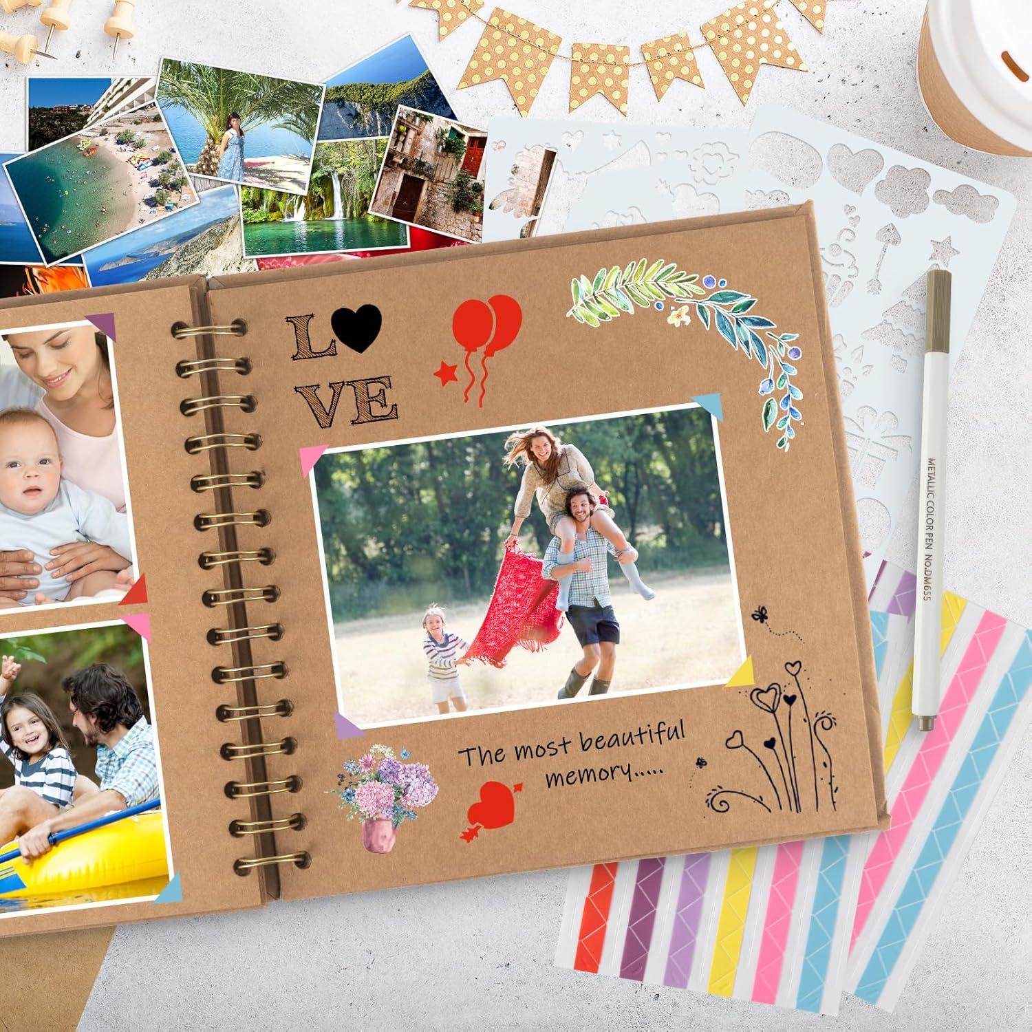 Fotoalbum 21x21cm Spiralalbum Fotoalbum DIY 40 Seiten Scrapbook - Khaki