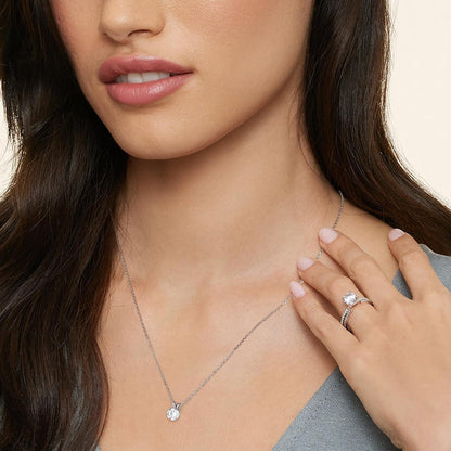 Moissanite Anhänger Kette 925 Silber Solitär Halo Diamant Damen VVS1
