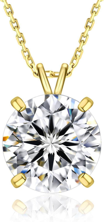 KRKC&CO Moissanite Anhänger Kette 925 Silber Solitär Diamant Damen