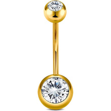 Bauchnabelpiercing Titan 14G mit Zirkonia, 6-14mm Länge