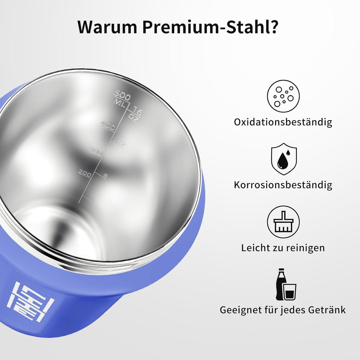 Protein Shaker edelstahl 500ml auslaufsicher BPA frei Eiweiß Shake