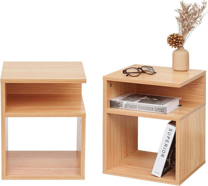 Nachttisch 2er Set Holz Sofatisch 32x30x40cm Nachtschrank Modern Größe