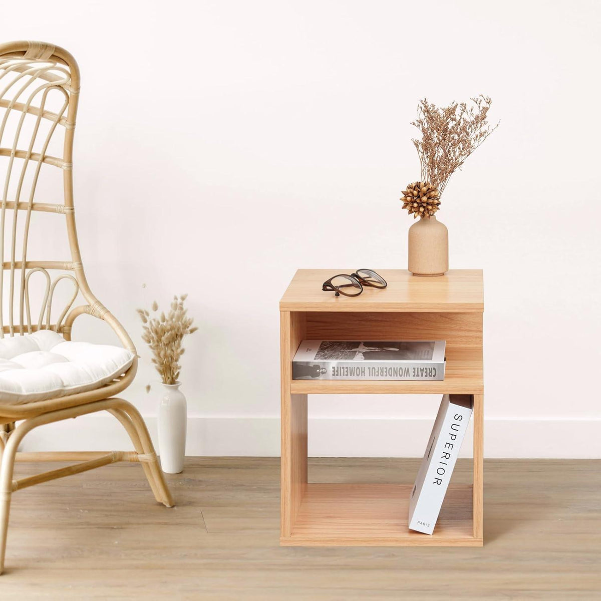 Nachttische 2er Set Holz Nachtschrank 32x30x40 cm modern