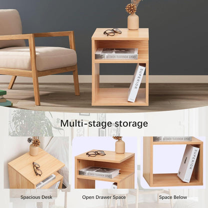Nachtschrank 2er Set Holz Moderne Nachttische 32x30x40cm